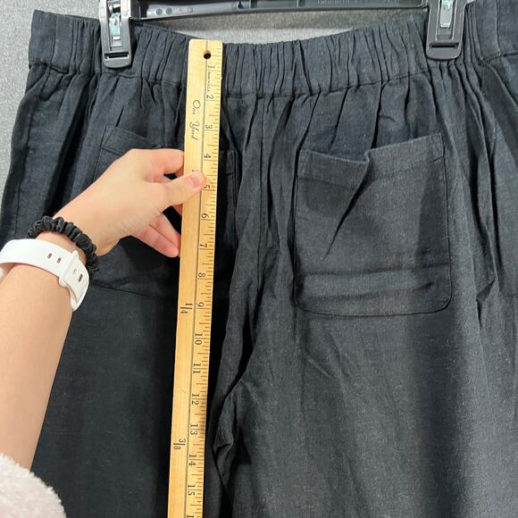 Isaac Mizrahi Live! Regular Linen Blend Pants Black, Reg 14 - Picture 6 of 8